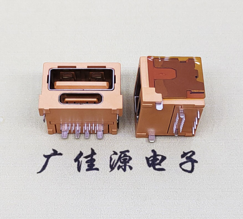 双层USB2.0A母座TYPE-C16PIN母座二合一