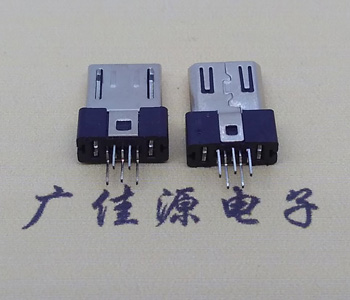 Micro USB 5P公头/插头,勾2反针位带弹片无地线