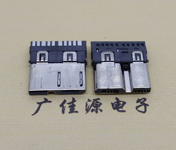 厂家直销三星Micro USB插头,单排焊线10P公头