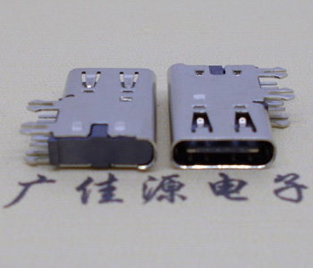USB Type C侧插6P充电母座,Type C侧插6P连接器