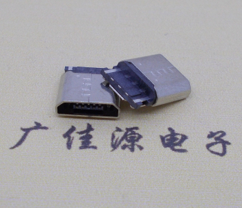 短体焊线micro usb 2p充电母头,直边凸包封孔结构
