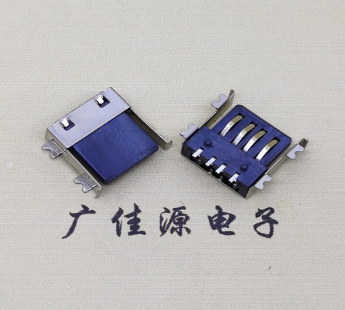 薄胶芯母座 USB2.0卧式贴板A母10.0短体尺寸